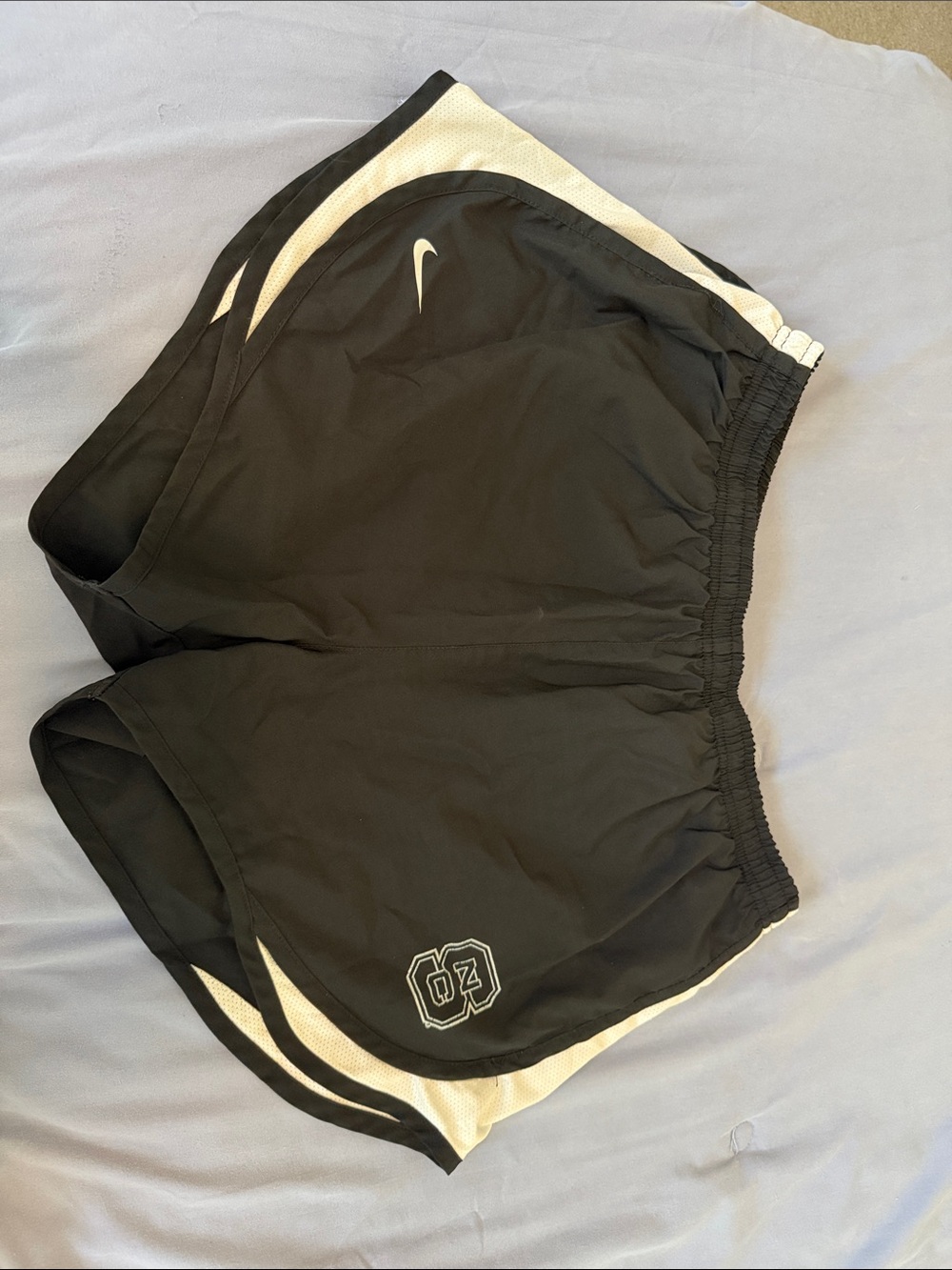 Nike Black Women's Athletic Shorts with White Accents